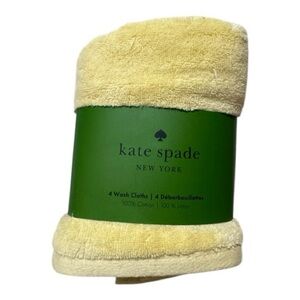 KATE SPADE 4 Cotton Wash Cloths, Yellow